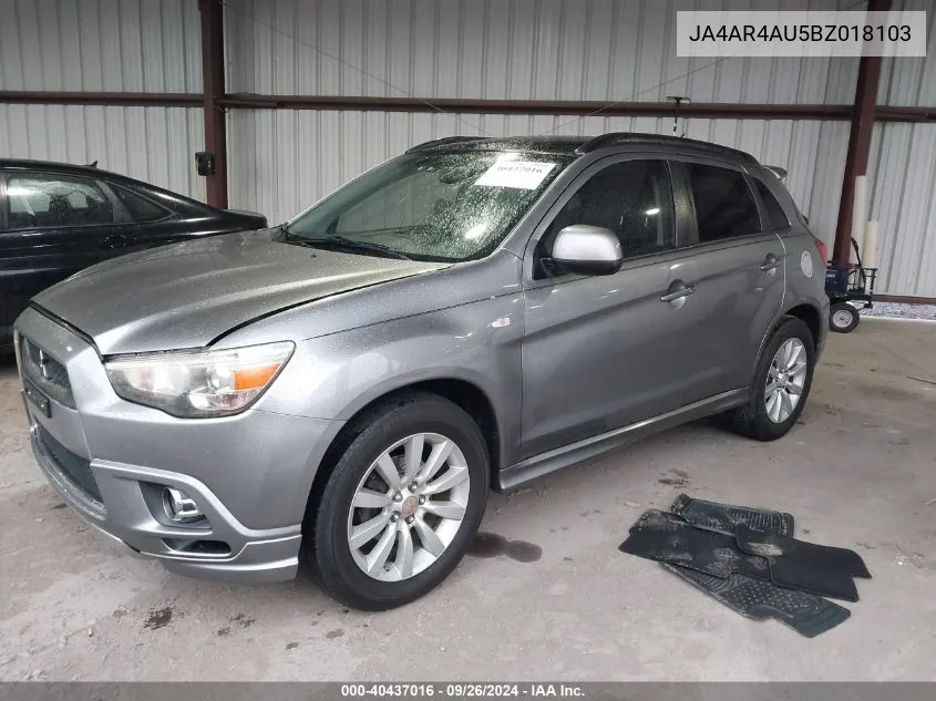 2011 Mitsubishi Outlander Sport Se VIN: JA4AR4AU5BZ018103 Lot: 40437016