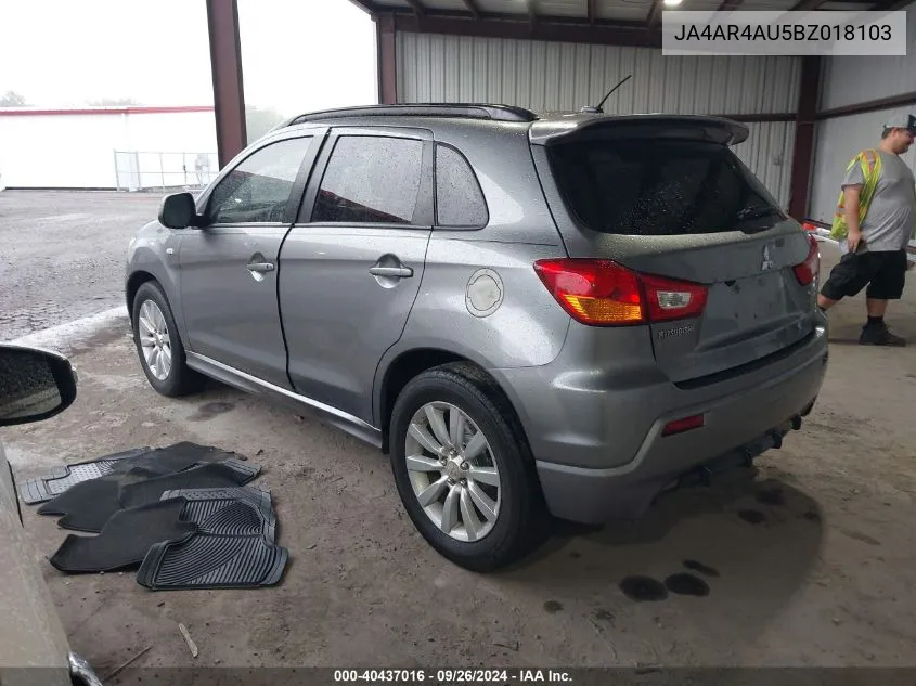 2011 Mitsubishi Outlander Sport Se VIN: JA4AR4AU5BZ018103 Lot: 40437016