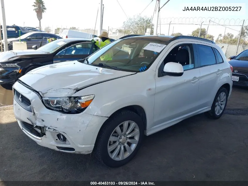 2011 Mitsubishi Outlander Sport Se VIN: JA4AR4AU2BZ005227 Lot: 40453103