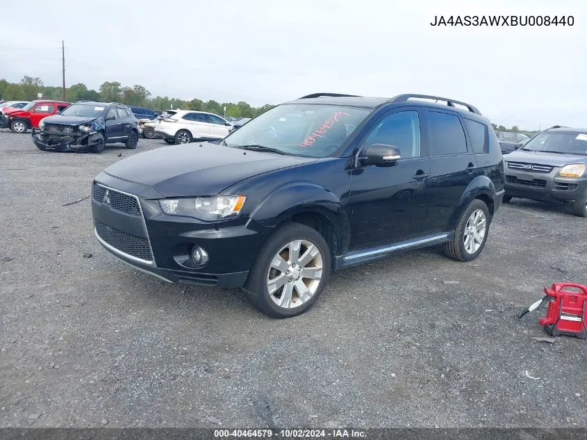 2011 Mitsubishi Outlander Se VIN: JA4AS3AWXBU008440 Lot: 40464579