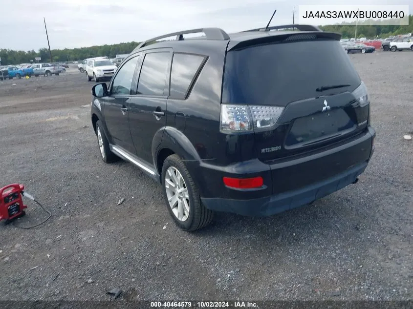 2011 Mitsubishi Outlander Se VIN: JA4AS3AWXBU008440 Lot: 40464579