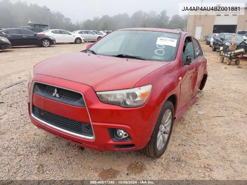 2011 Mitsubishi Outlander Sport Se VIN: JA4AP4AU4BZ001881 Lot: 40517340