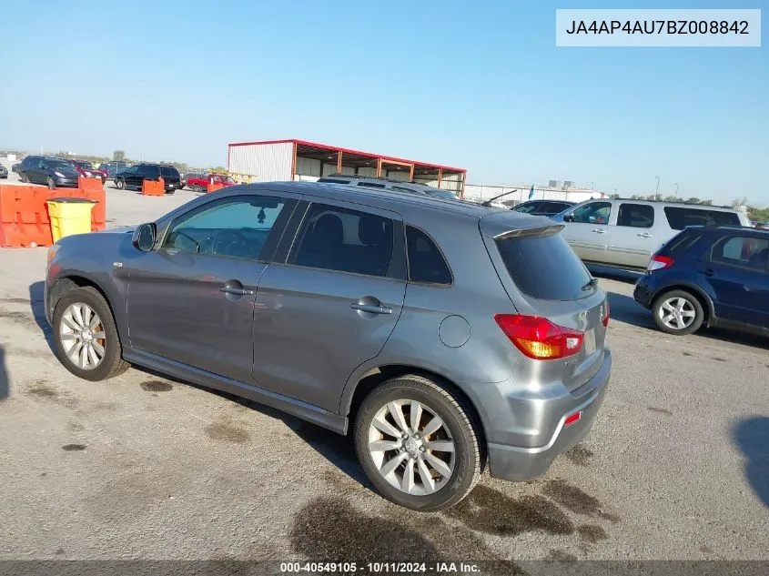 2011 Mitsubishi Outlander Sport Se VIN: JA4AP4AU7BZ008842 Lot: 40549105