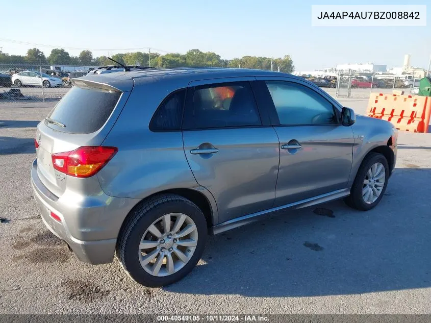 2011 Mitsubishi Outlander Sport Se VIN: JA4AP4AU7BZ008842 Lot: 40549105