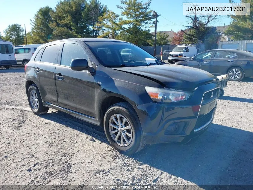 2011 Mitsubishi Outlander Sport Es VIN: JA4AP3AU2BZ017331 Lot: 40573027