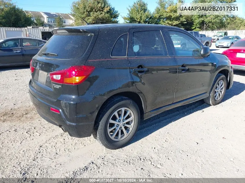 2011 Mitsubishi Outlander Sport Es VIN: JA4AP3AU2BZ017331 Lot: 40573027