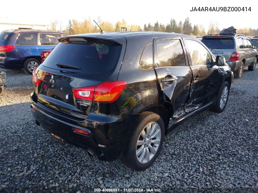 2011 Mitsubishi Outlander Sport Se VIN: JA4AR4AU9BZ000414 Lot: 40696587