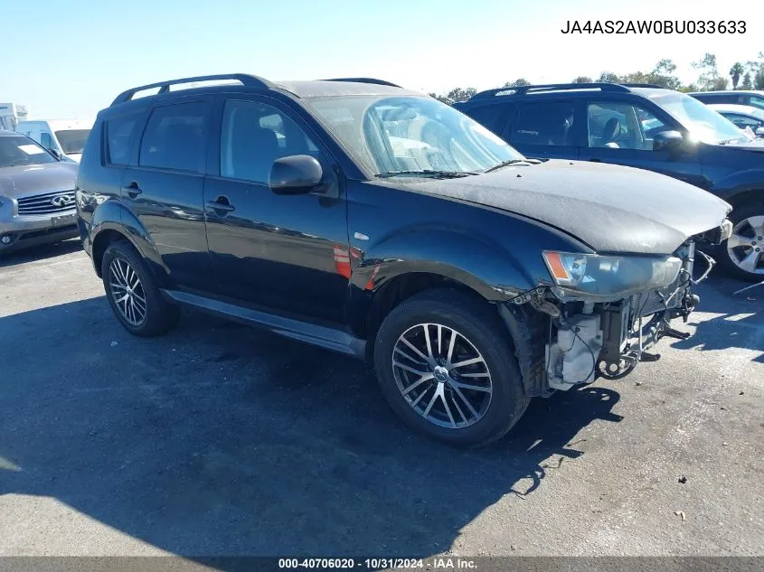 2011 Mitsubishi Outlander Es VIN: JA4AS2AW0BU033633 Lot: 40706020