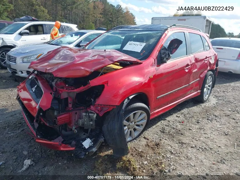 2011 Mitsubishi Outlander Sport Se VIN: JA4AR4AU0BZ022429 Lot: 40751179