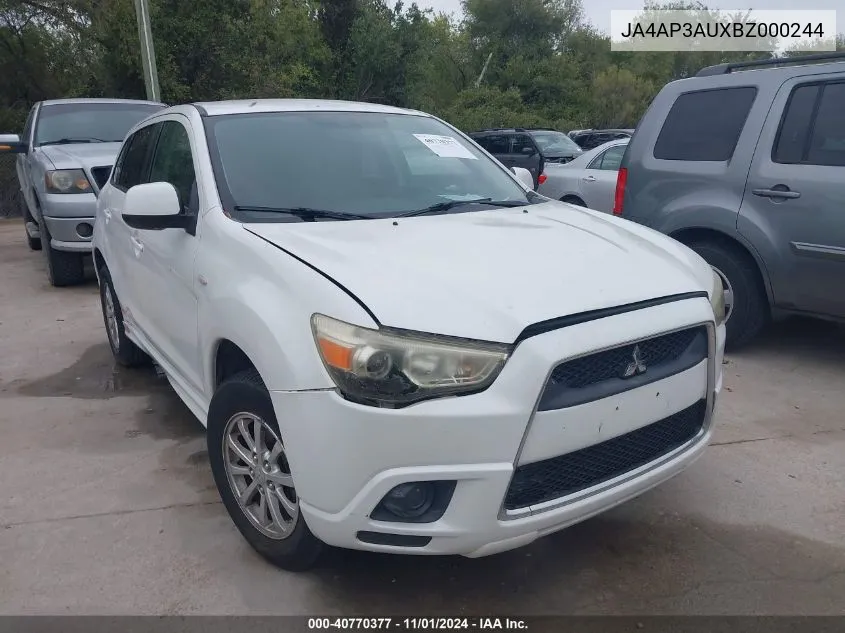 2011 Mitsubishi Outlander Sport Es VIN: JA4AP3AUXBZ000244 Lot: 40770377