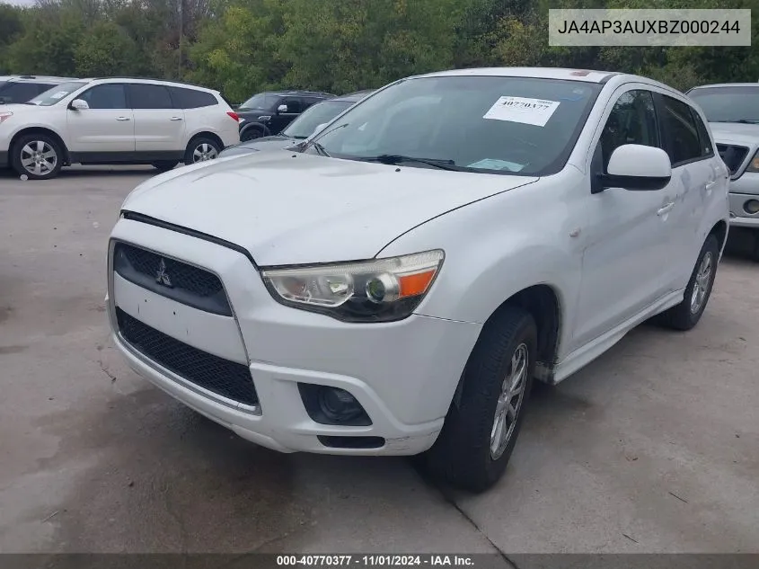 2011 Mitsubishi Outlander Sport Es VIN: JA4AP3AUXBZ000244 Lot: 40770377