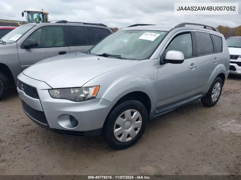 2011 Mitsubishi Outlander Es VIN: JA4AS2AW4BU007052 Lot: 40779216