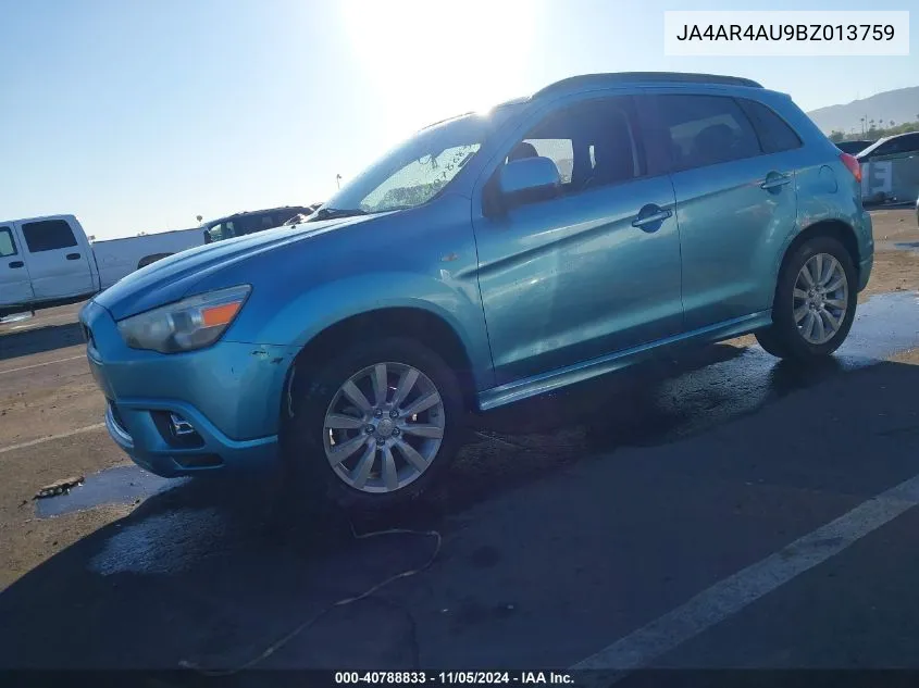 2011 Mitsubishi Outlander Sport Se VIN: JA4AR4AU9BZ013759 Lot: 40788833