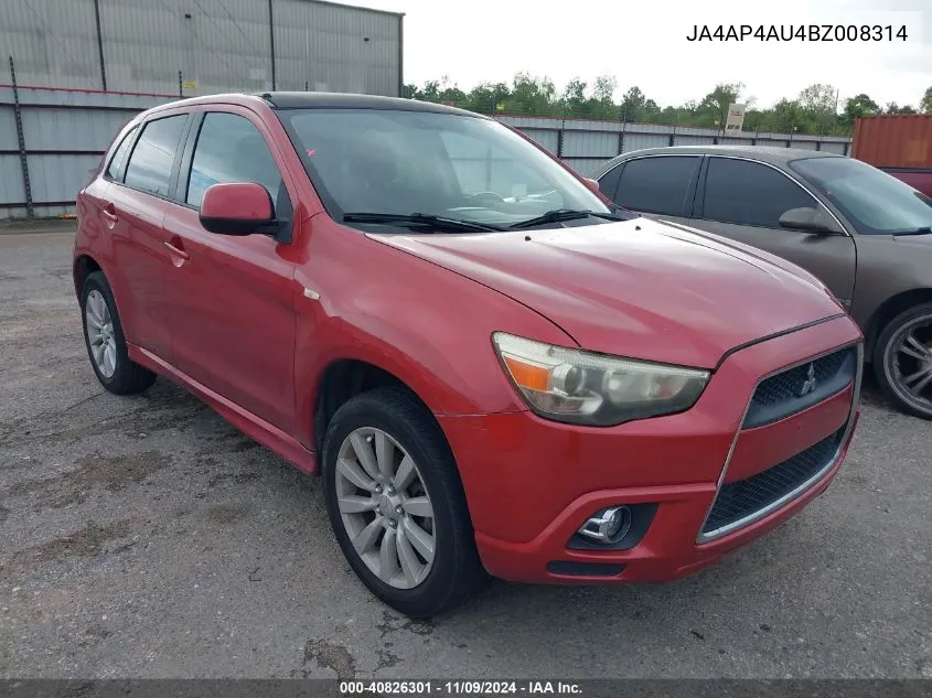 2011 Mitsubishi Outlander Sport Se VIN: JA4AP4AU4BZ008314 Lot: 40826301