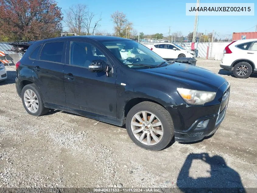 2011 Mitsubishi Outlander Sport Se VIN: JA4AR4AUXBZ002415 Lot: 40837583