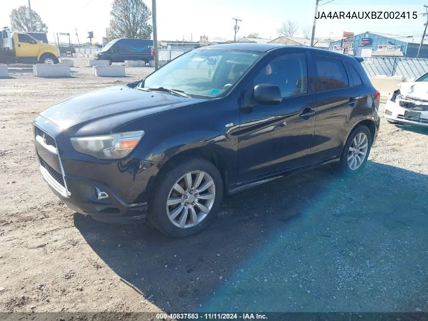 2011 Mitsubishi Outlander Sport Se VIN: JA4AR4AUXBZ002415 Lot: 40837583