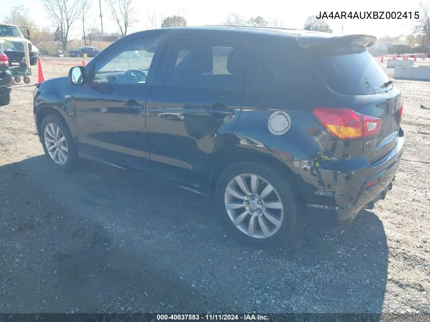 2011 Mitsubishi Outlander Sport Se VIN: JA4AR4AUXBZ002415 Lot: 40837583