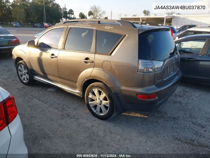 2011 Mitsubishi Outlander Se VIN: JA4AS3AW4BU037870 Lot: 40853635