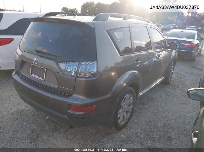 2011 Mitsubishi Outlander Se VIN: JA4AS3AW4BU037870 Lot: 40853635