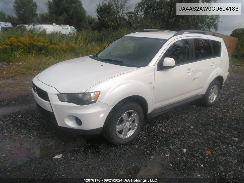 2012 Mitsubishi Outlander VIN: JA4AS2AW0CU604183 Lot: 12078176