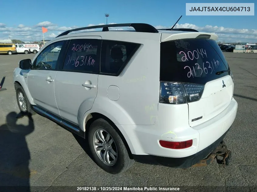 2012 Mitsubishi Outlander Gt VIN: JA4JT5AX4CU604713 Lot: 20182138