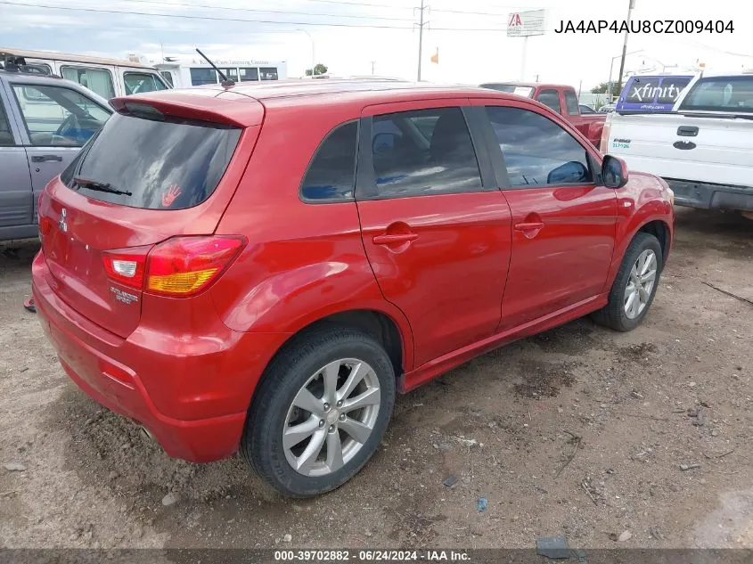 2012 Mitsubishi Outlander Sport Se VIN: JA4AP4AU8CZ009404 Lot: 39702882