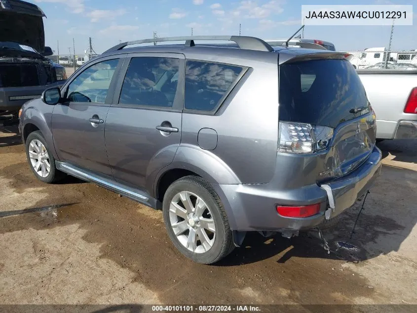 2012 Mitsubishi Outlander Se VIN: JA4AS3AW4CU012291 Lot: 40101101