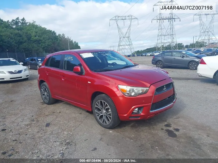 2012 Mitsubishi Outlander Sport Se VIN: JA4AR4AU7CZ007198 Lot: 40138496