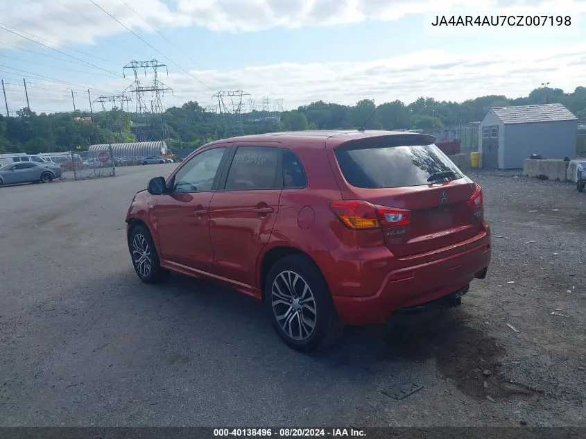 JA4AR4AU7CZ007198 2012 Mitsubishi Outlander Sport Se