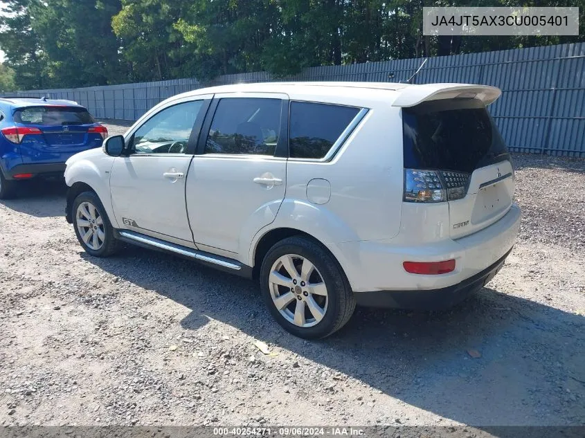 2012 Mitsubishi Outlander Gt VIN: JA4JT5AX3CU005401 Lot: 40254271