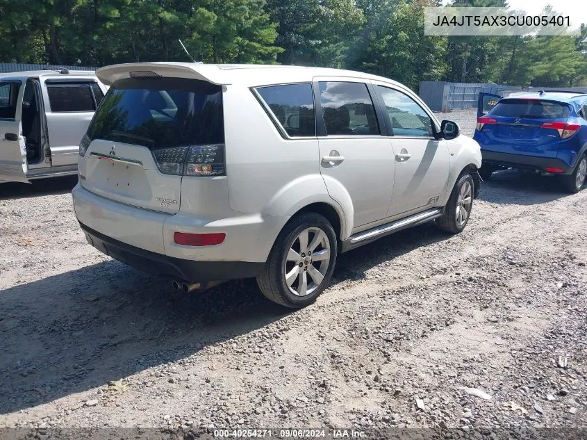 2012 Mitsubishi Outlander Gt VIN: JA4JT5AX3CU005401 Lot: 40254271