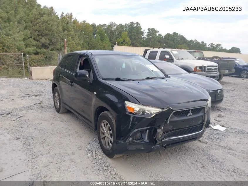 2012 Mitsubishi Outlander Sport Es VIN: JA4AP3AU6CZ005233 Lot: 40315716