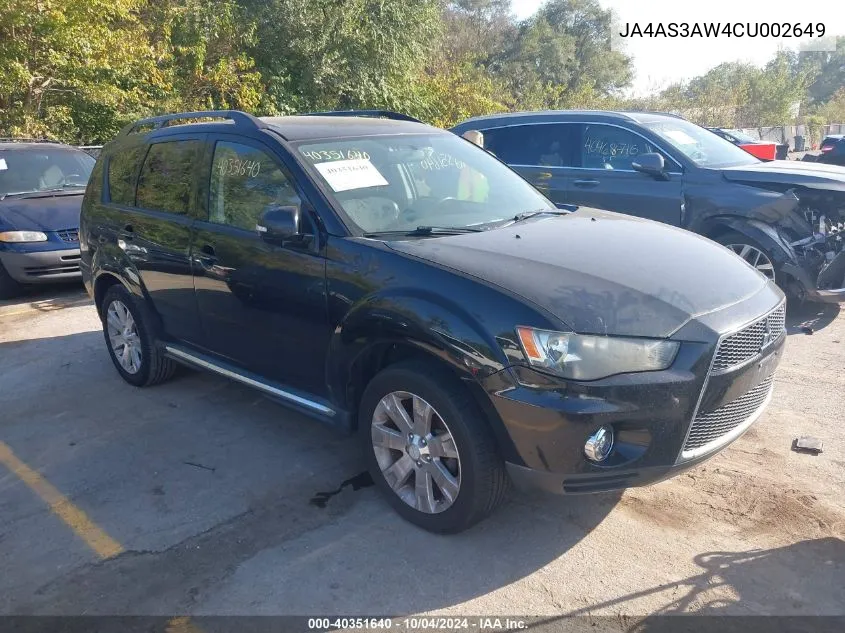 2012 Mitsubishi Outlander Se VIN: JA4AS3AW4CU002649 Lot: 40351640