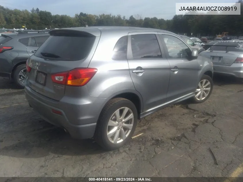 2012 Mitsubishi Outlander Sport Se VIN: JA4AR4AU0CZ008919 Lot: 40418141