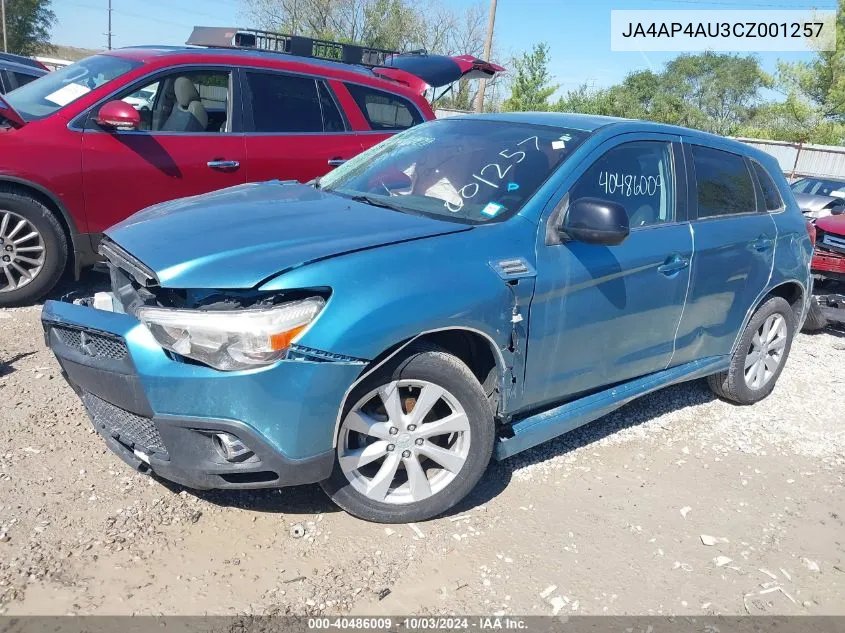 2012 Mitsubishi Outlander Sport Se VIN: JA4AP4AU3CZ001257 Lot: 40486009