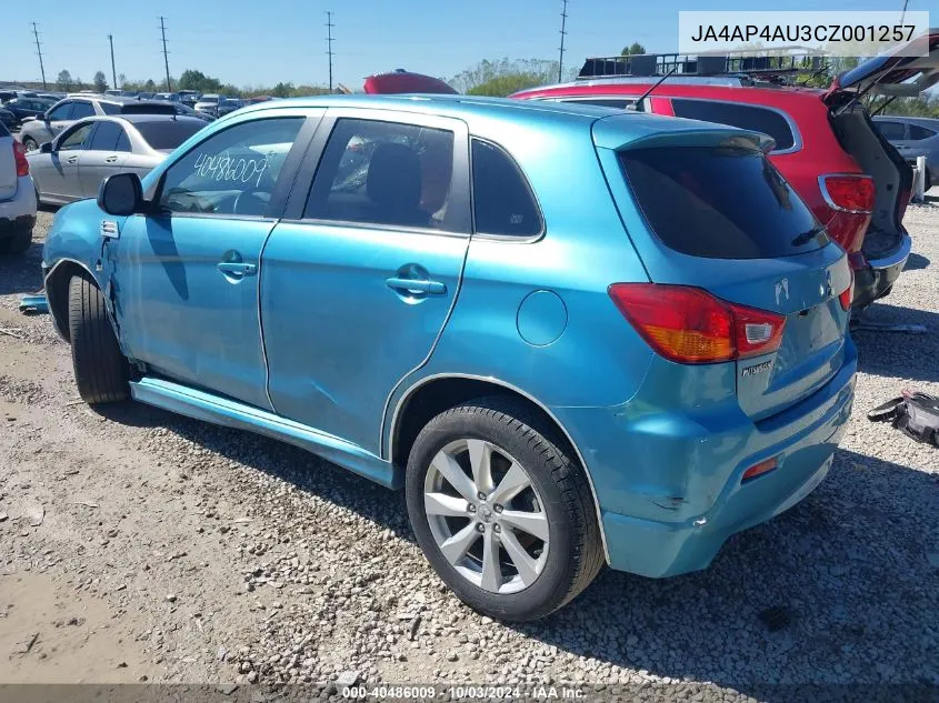 2012 Mitsubishi Outlander Sport Se VIN: JA4AP4AU3CZ001257 Lot: 40486009