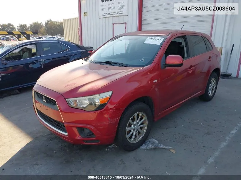 JA4AP3AU5CZ003604 2012 Mitsubishi Outlander Sport Es