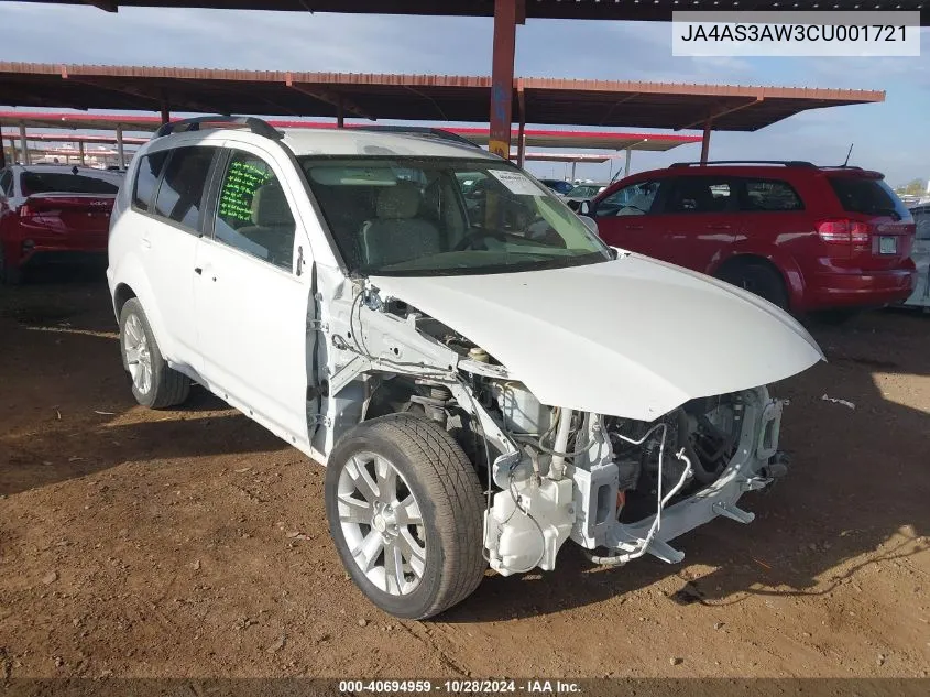 2012 Mitsubishi Outlander Se VIN: JA4AS3AW3CU001721 Lot: 40694959