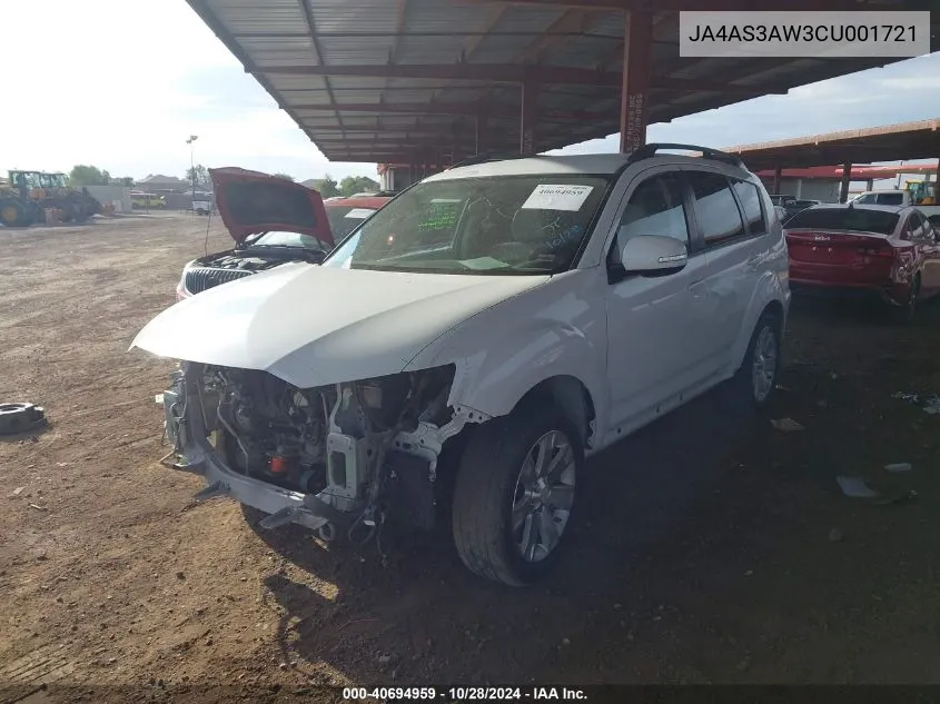 2012 Mitsubishi Outlander Se VIN: JA4AS3AW3CU001721 Lot: 40694959