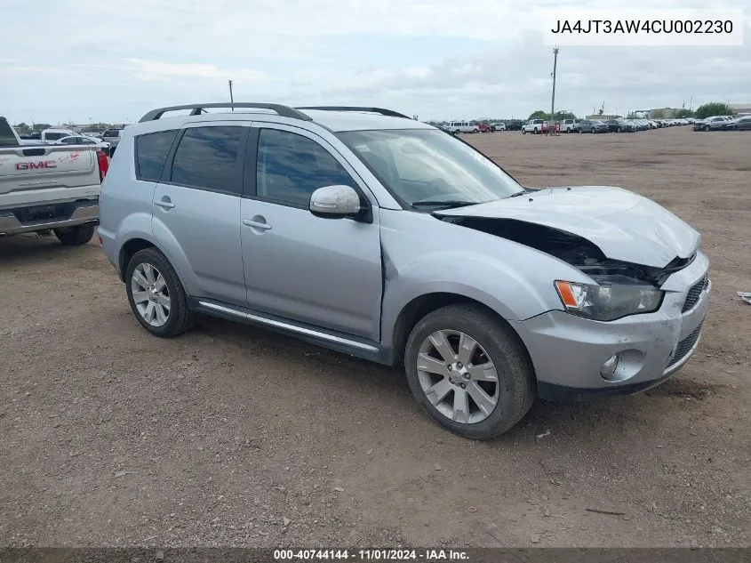 2012 Mitsubishi Outlander Se VIN: JA4JT3AW4CU002230 Lot: 40744144