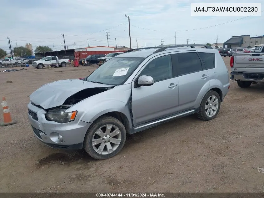 2012 Mitsubishi Outlander Se VIN: JA4JT3AW4CU002230 Lot: 40744144