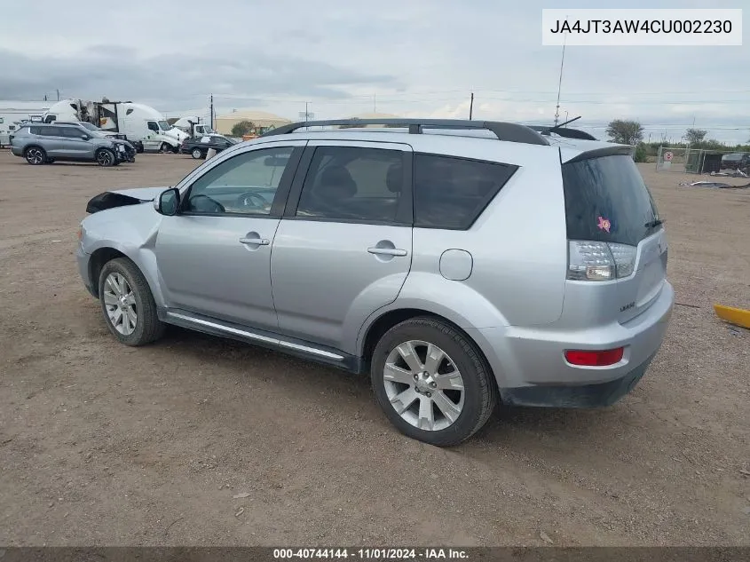 2012 Mitsubishi Outlander Se VIN: JA4JT3AW4CU002230 Lot: 40744144