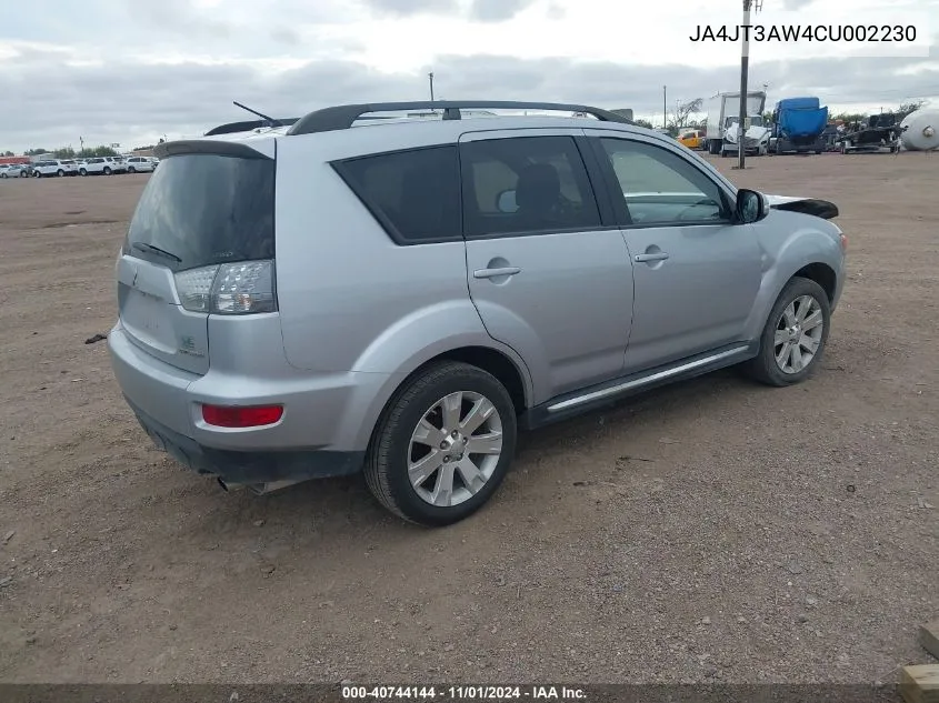 2012 Mitsubishi Outlander Se VIN: JA4JT3AW4CU002230 Lot: 40744144