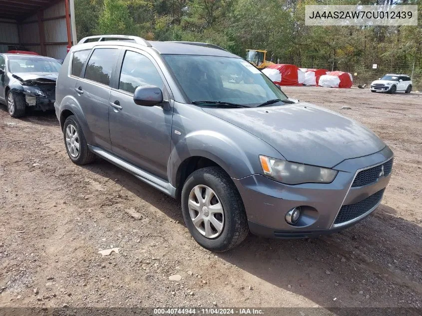 2012 Mitsubishi Outlander Es VIN: JA4AS2AW7CU012439 Lot: 40744944