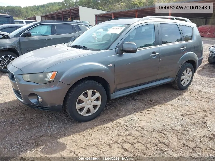 2012 Mitsubishi Outlander Es VIN: JA4AS2AW7CU012439 Lot: 40744944