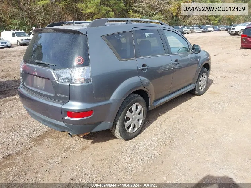 2012 Mitsubishi Outlander Es VIN: JA4AS2AW7CU012439 Lot: 40744944