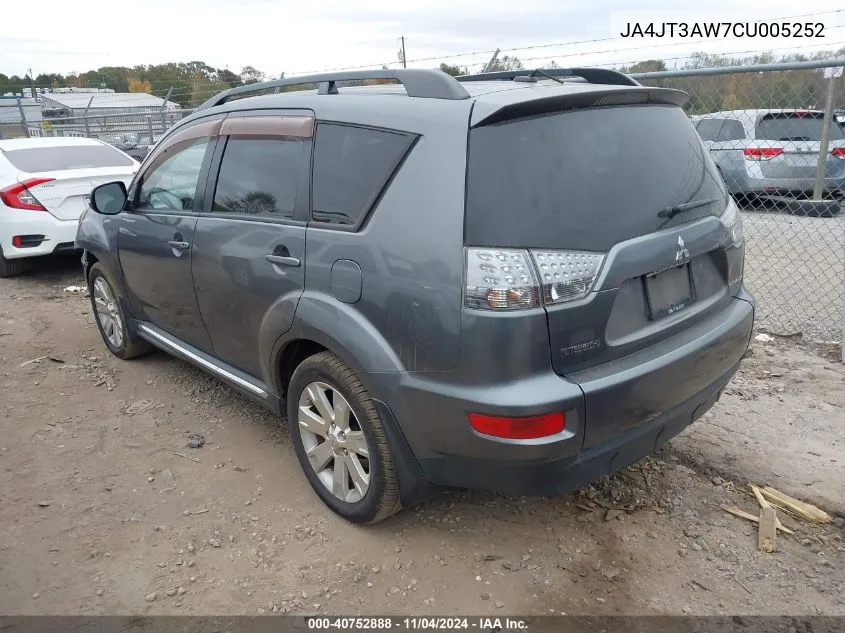 2012 Mitsubishi Outlander Se VIN: JA4JT3AW7CU005252 Lot: 40752888