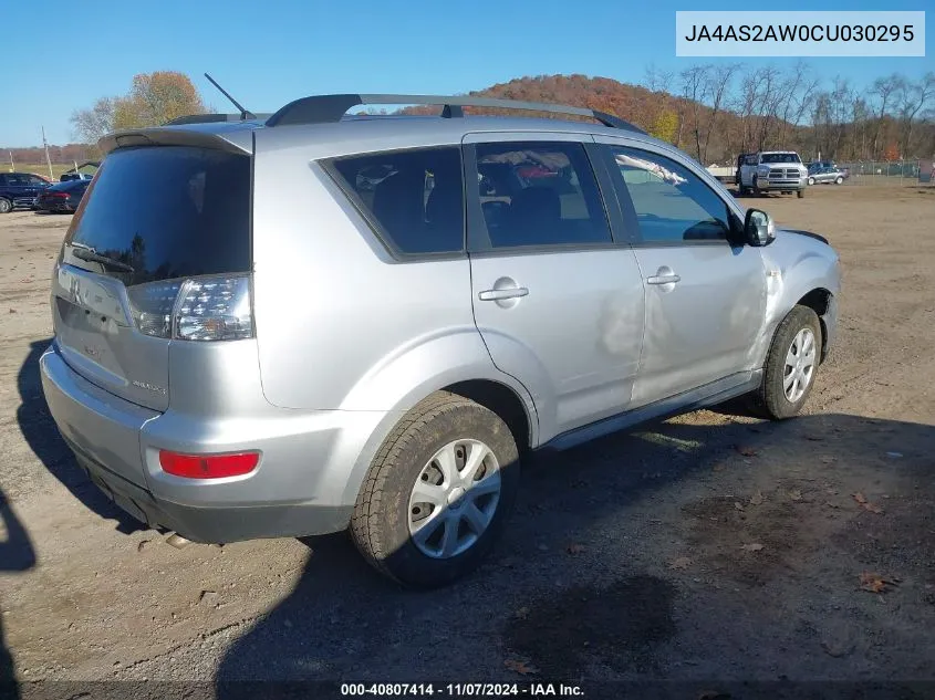 2012 Mitsubishi Outlander Es VIN: JA4AS2AW0CU030295 Lot: 40807414