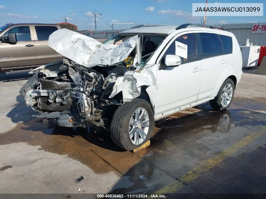 2012 Mitsubishi Outlander Se VIN: JA4AS3AW6CU013099 Lot: 40836482