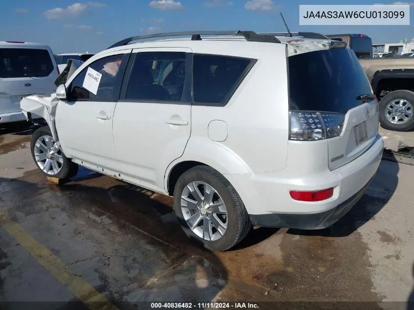 2012 Mitsubishi Outlander Se VIN: JA4AS3AW6CU013099 Lot: 40836482